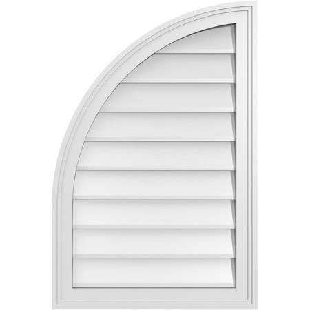 Ekena Millwork Quarter Round Top Left Surface Mount PVC Gable Vent w/ 2"W x 1-1/2"P Brickmould Frame, 20"W x 30"H GVPQL20X3002SN